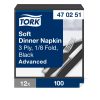 470251 Tork Soft Dinner szalvéta 1/8 Hajtott Fekete