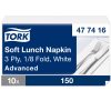 477416 Tork Soft Lunch szalvéta 1/8 Hajtott Fehér