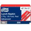 477417 Tork Lunch szalvéta 1/8 Hajtott Piros