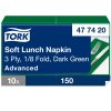 477420 Tork Soft Lunch szalvéta 1/8 Hajtott  Sötétzöld