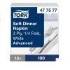 477577 Tork Soft Dinner szalvéta fehér