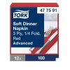 477591 Tork Soft Dinner szalvéta Piros