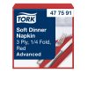 477591 Tork Soft Dinner szalvéta Piros