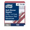 477599 Tork Soft Dinner szalvéta Bordó