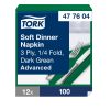 477604 Tork Soft Dinner szalvéta Sötétzöld