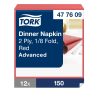 477609 Tork Dinner szalvéta 1/8 Hajtott Piros