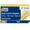 477880 Tork Soft Lunch szalvéta 1/8 Hajtott Sárga