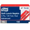 477883 Tork Soft Lunch szalvéta 1/8 Hajtott Piros