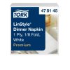 478145 Tork Premium Linstyle Dinner textilhatású szalvéta Fehér