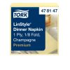 478147 Tork Premium Linstyle Dinner textilhatású szalvéta Pezsgő