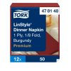 478148 Tork Premium Linstyle Dinner textilhatású szalvéta Bordó