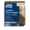 478150 Tork Premium Linstyle Dinner textilhatású szalvéta Kakaó