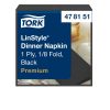 478151 Tork Premium Linstyle Dinner textilhatású szalvéta Fekete