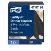 478726 Tork Premium Linstyle Dinner textilhatású szalvéta fekete