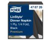 478726 Tork Premium Linstyle Dinner textilhatású szalvéta fekete