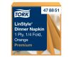 478851 Tork Premium Linstyle Dinner textilhatású szalvéta Narancssárga