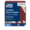 478855 Tork Premium Linstyle Dinner textilhatású szalvéta burgundi