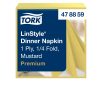 478859 Tork Premium Linstyle Dinner textilhatású szalvéta Mustár