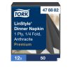 478882 Tork Premium Linstyle Dinner textilhatású szalvéta Antracit