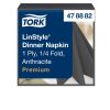 478882 Tork Premium Linstyle Dinner textilhatású szalvéta Antracit