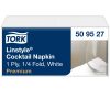 509527 Tork Premium Linstyle® Dinner textilhatású koktélszalvéta Fehér